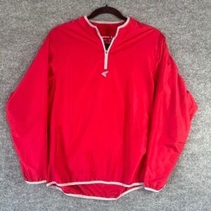 Easton Windshirt Sz L Red Quarter Zip Performance Athletic Pullover Baseball
